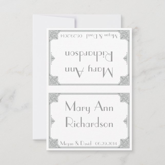 Tarjetas de mesa de boda elegantes de Art Déco de  (Anverso)