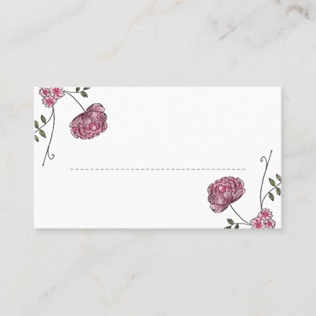 Tarjetas de mesa de boda floral (Anverso)