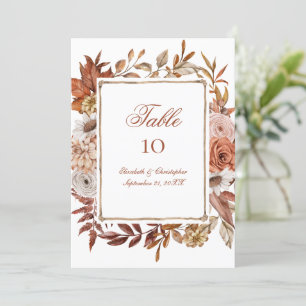 Tarjetas de mesa de boda florales rosa melocotón m