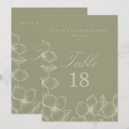 Tarjetas de mesa de boda florales Simply Sage