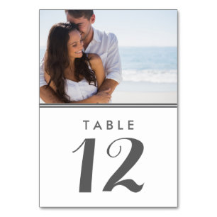 Tarjetas de mesa de Boda fotográfico simple y mode