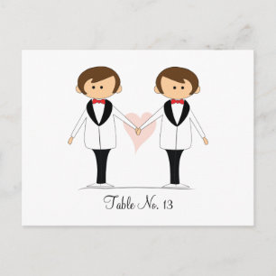 Tarjetas de mesa de Boda Groom y Groom