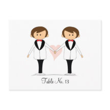 Tarjetas de mesa de Boda Groom y Groom