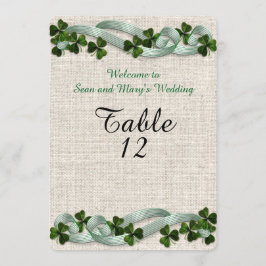 tarjetas de mesa de boda irlandesa lino elegante