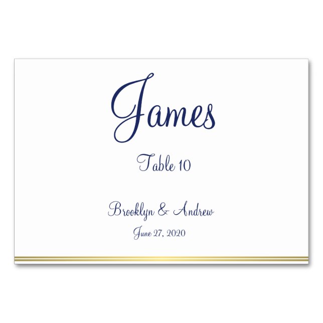 Tarjetas de mesa de Boda náutico blanco (Anverso)