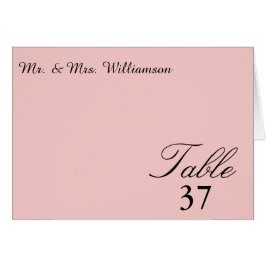 Tarjetas de mesa de Boda Pastel Rosa