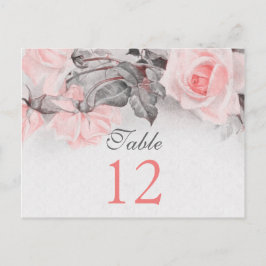 Tarjetas de mesa de Boda rosa rosado de Rubor anti