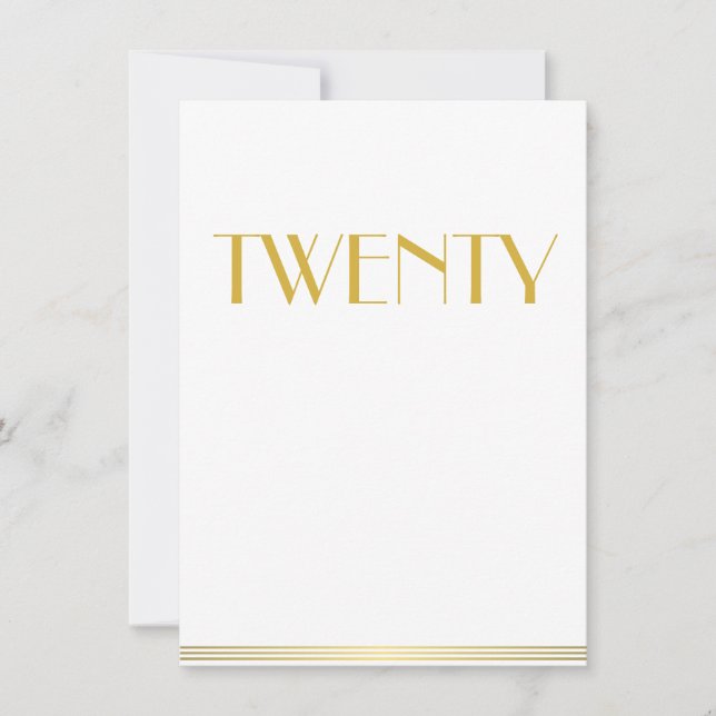 Tarjetas de mesa de boda Twenty Great Gatsby de or (Anverso)