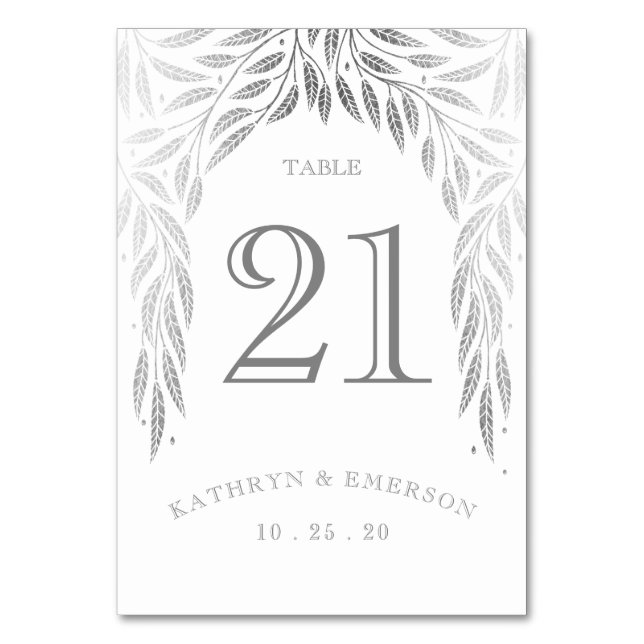 Tarjetas de mesa de boda Under the Willows Falso p (Anverso)