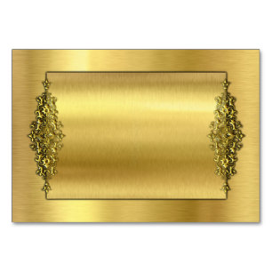 Tarjetas de mesa de bodas elegantes, oro