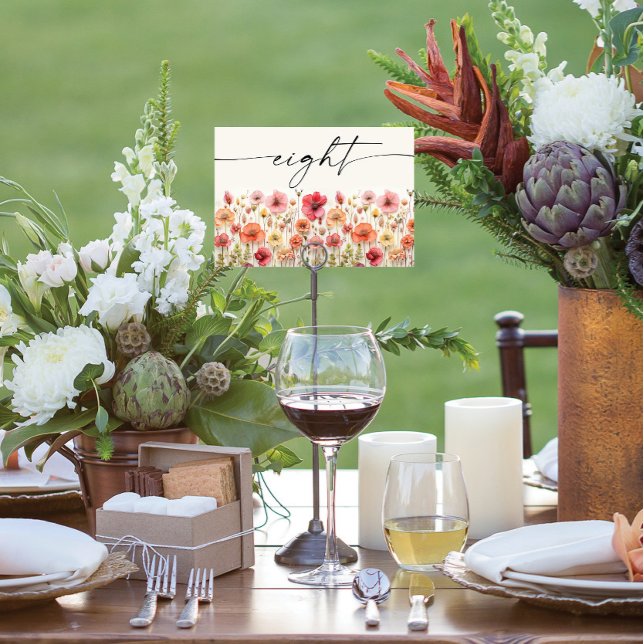 Tarjetas de mesa de Boho de Flores Silvestres núme (Subido por el creador)