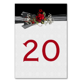 Tarjetas de mesa de cintas negras para el pecho de