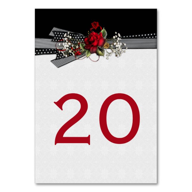 Tarjetas de mesa de cintas negras para el pecho de (Anverso)