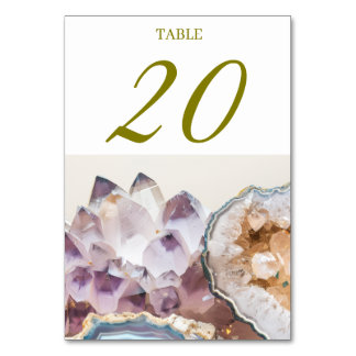 Tarjetas de mesa de cristal de geoda para boda