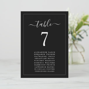 Tarjetas de mesa de gráfico de asientos de boda mi
