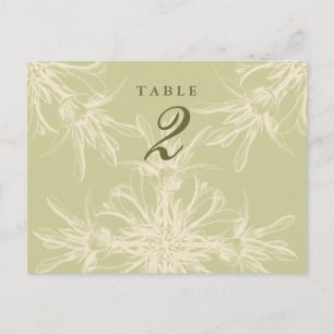 Tarjetas de mesa de huéspedes con flores de oliva 
