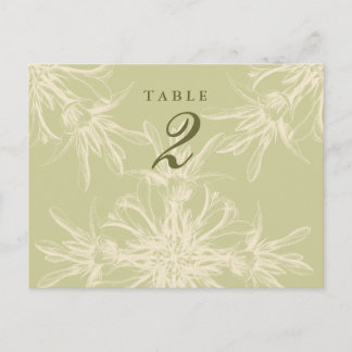 Tarjetas de mesa de huéspedes con flores de oliva