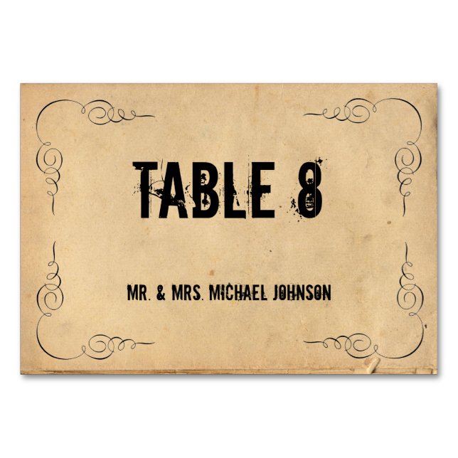 Tarjetas de mesa de invitados de papel marrón Grun (Reverso)