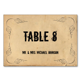Tarjetas de mesa de invitados de papel marrón Grun