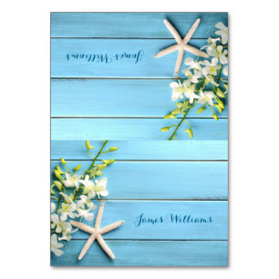 Tarjetas de mesa de la mesa del Boda Starfish Orch