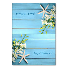 Tarjetas de mesa de la mesa del Boda Starfish Orch