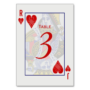 Tarjetas de mesa de la tarjeta King Queen