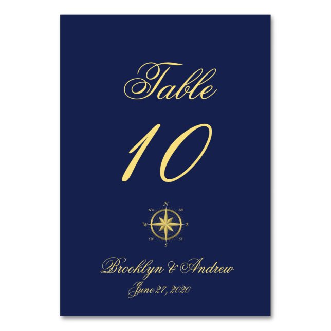 Tarjetas de mesa de las tarjetas Bodas Náuticas az (Anverso)