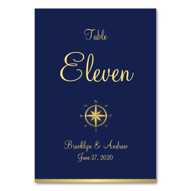 Tarjetas de mesa de las tarjetas Bodas Náuticas az (Anverso)