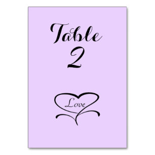 Tarjetas de mesa de Love Heart Lavendar