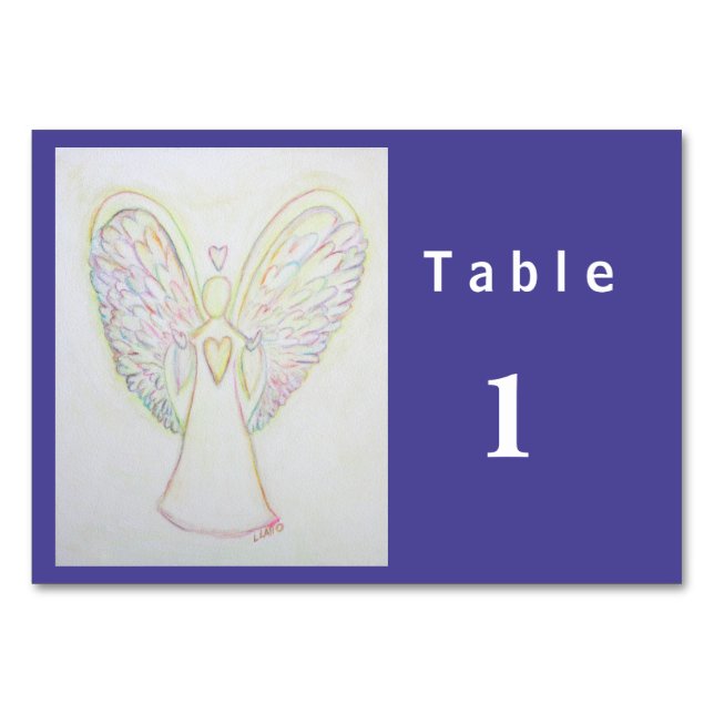 Tarjetas de mesa de Personalizado Ángel del Corazó (Anverso)