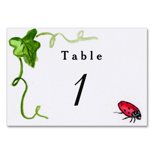 Tarjetas de mesa de Personalizado Red Ladybug Gard (Anverso)