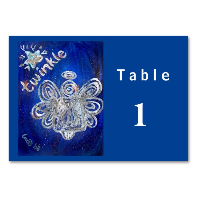 Tarjetas de mesa de Personalizado Twinkle Silver A (Anverso)