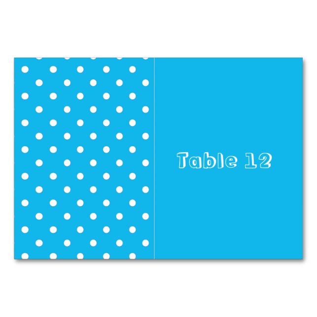 Tarjetas de mesa de punto de la polca azul Fiesta  (Anverso)