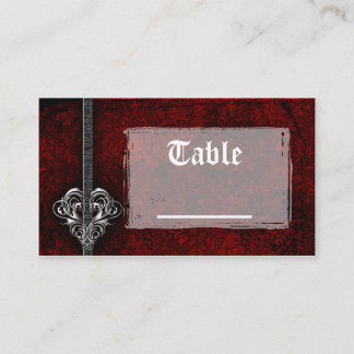 Tarjetas de mesa de recepción de gótico rojo Damas