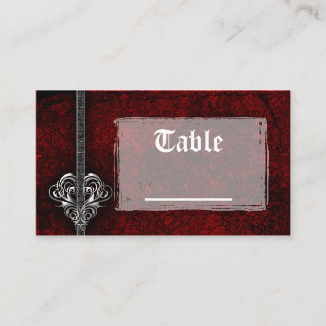 Tarjetas de mesa de recepción de gótico rojo Damas (Anverso)