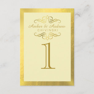 Tarjetas de mesa de Relieve metalizado dorado Glam