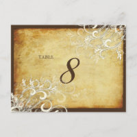 Tarjetas de mesa de remolinos de crema vintage de