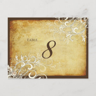 Tarjetas de mesa de remolinos de crema vintage de 