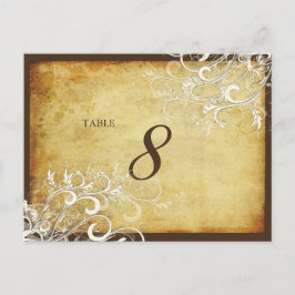 Tarjetas de mesa de remolinos de crema vintage de
