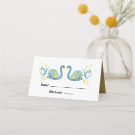 tarjetas de mesa de swans de Relieve metalizado do