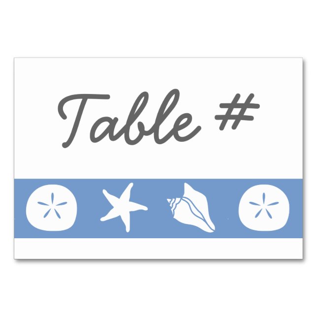 Tarjetas de mesa de verano en Periwinkle (Anverso)