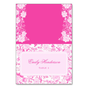Tarjetas de mesa del Boda chino rosado caliente