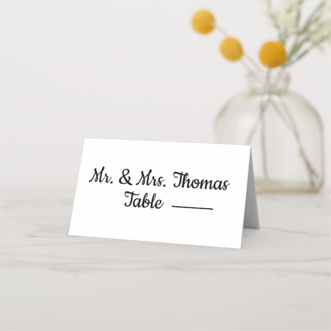 Tarjetas de mesa, elegancia (Anverso)