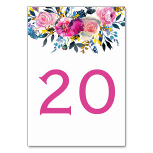 Tarjetas de mesa floral de color acuático para Pet