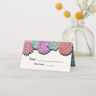 Tarjetas de mesa Floral Mexicana Fiesta Mandala