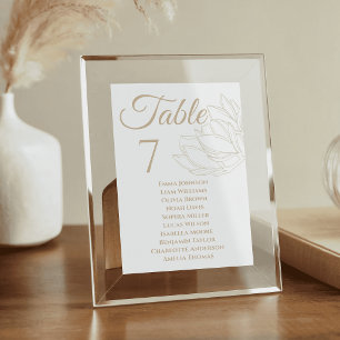 Tarjetas de Mesa Florales de Magnolia para Plan de