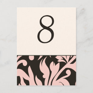 Tarjetas de mesa numeradas Recepción de bodas Marr