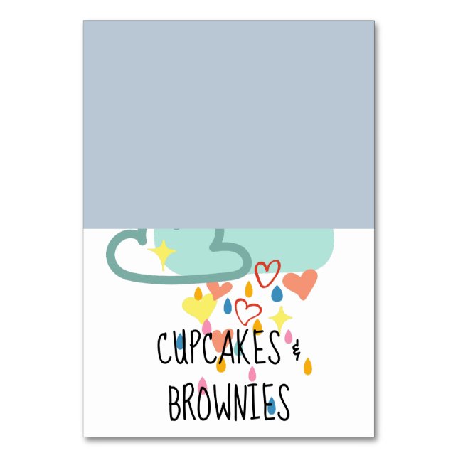 Tarjetas de mesa para Baby Shower de Niño Nube de  (Anverso)