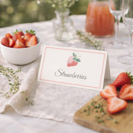 Tarjetas de mesa para bar de Mimosa de fresa