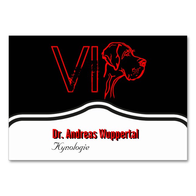 Tarjetas de mesa para perros VIP (Anverso)